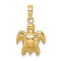 Load image into Gallery viewer, 14K Textured Sea Turtle Charm
