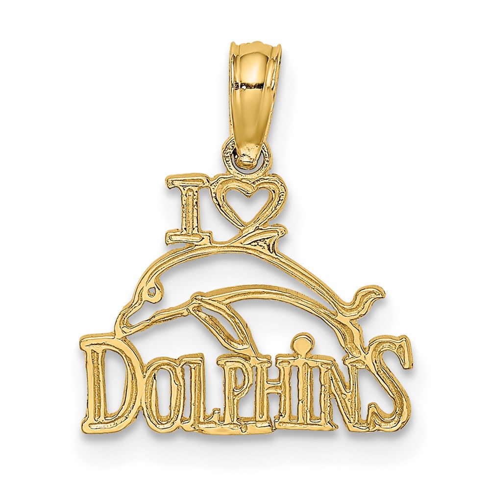 14K I HEART DOLPHINS w/ Dolphin Charm