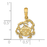 Load image into Gallery viewer, 14K Textured Crab Charm
