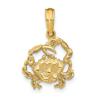 Load image into Gallery viewer, 14K Textured Crab Charm
