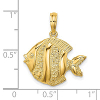 Load image into Gallery viewer, 14K Polished  Engraved Fish Charm

