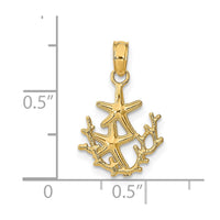 Load image into Gallery viewer, 14K Textured Mini Double Starfish and Coral Charm
