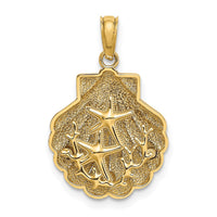 Load image into Gallery viewer, 14K Reversible Starfish and Coral in Shell Charm
