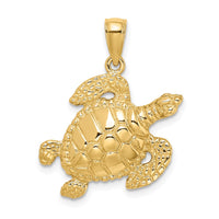 Load image into Gallery viewer, 14K Textured Sea Turtle Charm
