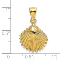 Load image into Gallery viewer, 14K Textured Scallop Shell Charm
