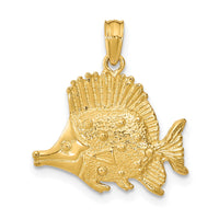 Load image into Gallery viewer, 14K Polished Engraved Fish Charm
