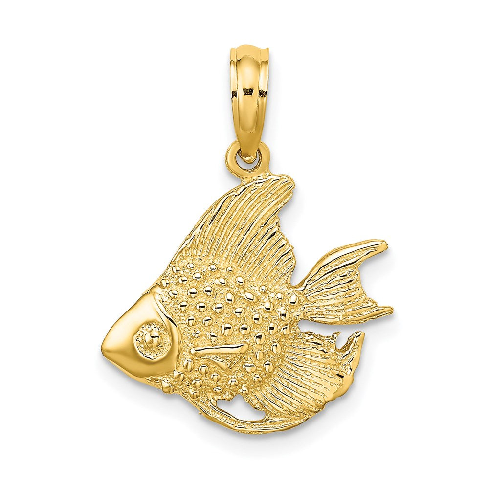 14K Textured Fish Charm