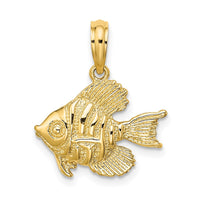 Load image into Gallery viewer, 14K Polished  Engraved Fish Charm
