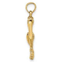 Load image into Gallery viewer, 14K 3-D Standing Pelican with Moveable Mouth Charm

