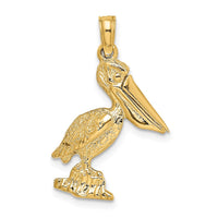 Load image into Gallery viewer, 14K 3-D Standing Pelican with Moveable Mouth Charm
