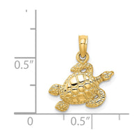 Load image into Gallery viewer, 14K Textured Sea Turtle Charm
