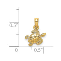 Load image into Gallery viewer, 14K Textured Sea Turtle Charm
