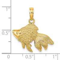 Load image into Gallery viewer, 14K Textured Gold Fish Charm
