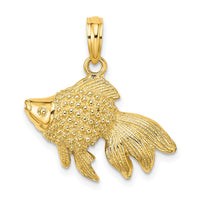 Load image into Gallery viewer, 14K Textured Gold Fish Charm
