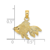 Load image into Gallery viewer, 14K 2-D  Textured Gold Fish Charm
