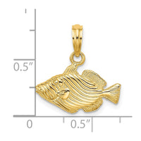 Load image into Gallery viewer, 14K 2-D  Engraved Striped Fish Charm
