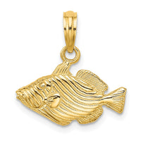 Load image into Gallery viewer, 14K 2-D  Engraved Striped Fish Charm
