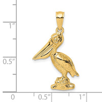 Load image into Gallery viewer, 14K 3-D Large Standing Pelican with Moveable Mouth Charm
