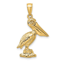 Load image into Gallery viewer, 14K 3-D Large Standing Pelican with Moveable Mouth Charm
