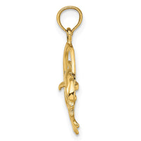 Load image into Gallery viewer, 14K Polished Dolphin Jumping Through Hoop Charm
