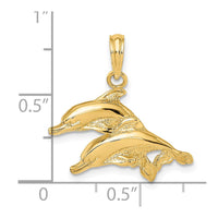 Load image into Gallery viewer, 14K Polished /Engraved Dolphins Charm
