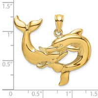 Load image into Gallery viewer, 14K Polished Two Dolphins Together Charm
