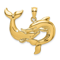 Load image into Gallery viewer, 14K Polished Two Dolphins Together Charm
