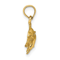 Load image into Gallery viewer, 14K 2-D Polished Double Dolphins Jumping Left Charm

