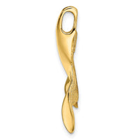 Load image into Gallery viewer, 14K 3-D Polished/Textured Whale Tail Charm
