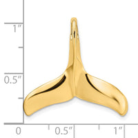 Load image into Gallery viewer, 14K 3-D Polished/Textured Whale Tail Charm

