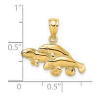 Load image into Gallery viewer, 14K Polished Triple Manatee Charm
