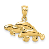 Load image into Gallery viewer, 14K Polished Triple Manatee Charm
