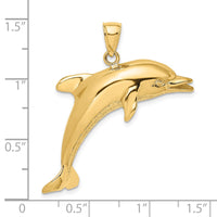 Load image into Gallery viewer, 14K Polished and Textured Jumping Dolphin Charm

