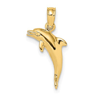 Load image into Gallery viewer, 14K 3-D Polished Mini Dolphin Jumping Charm

