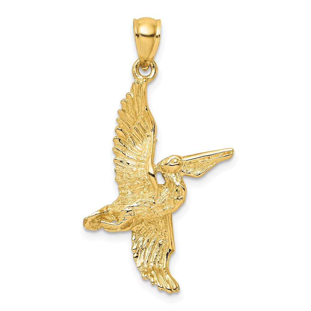 14K 3-D Pelican Flying Charm