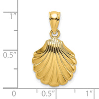Load image into Gallery viewer, 14K Polished 2-D Scallop Shell Charm
