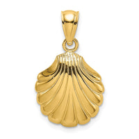 Load image into Gallery viewer, 14K Polished 2-D Scallop Shell Charm
