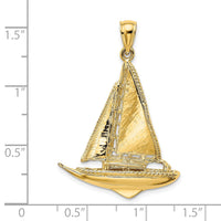 Load image into Gallery viewer, 14K 3-D Polished Sailboat Charm
