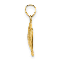 Load image into Gallery viewer, 14K 2-D Polished Textured Fish Charm

