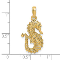 Load image into Gallery viewer, 14K Textured Seahorse Charm
