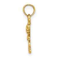 Load image into Gallery viewer, 14K Textured Mini Double Dolphins and Waves Charm
