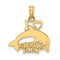 Load image into Gallery viewer, 14K I HEART SIESTA KEY with Dolphin Charm

