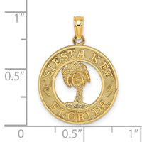 Load image into Gallery viewer, 14K SIESTA KEY FLORIDA  w/Palm Tree Circle Charm
