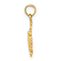 Load image into Gallery viewer, 14K Textured Mini Sea Turtle and Kelp Charm
