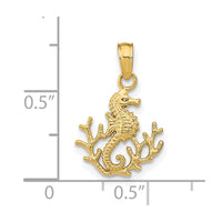 Load image into Gallery viewer, 14K Textured Mini Seahorse and Coral Charm

