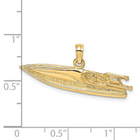 Load image into Gallery viewer, 14K 2-D Textured SPEED BOAT Charm
