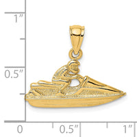 Load image into Gallery viewer, 14K Textured 2-D Jet Ski Charm
