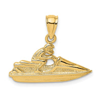 Load image into Gallery viewer, 14K Textured 2-D Jet Ski Charm
