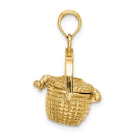 Load image into Gallery viewer, 14K 3-D Nantucket Basket Moveable Lid Charm
