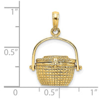 Load image into Gallery viewer, 14K 3-D Nantucket Basket Moveable Lid Charm

